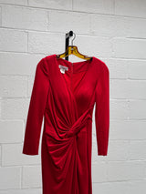 Red Rouched Gown