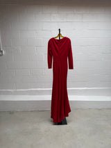 Red Rouched Gown
