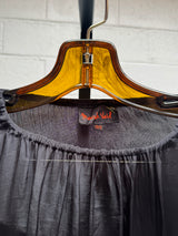 Black Silk Cape with Beading and Pants
