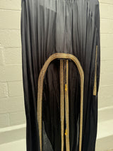 Black Silk Cape with Beading and Pants