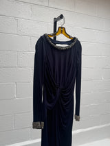 Navy Gown with Sequins Cuffs worn in Constitution Hall