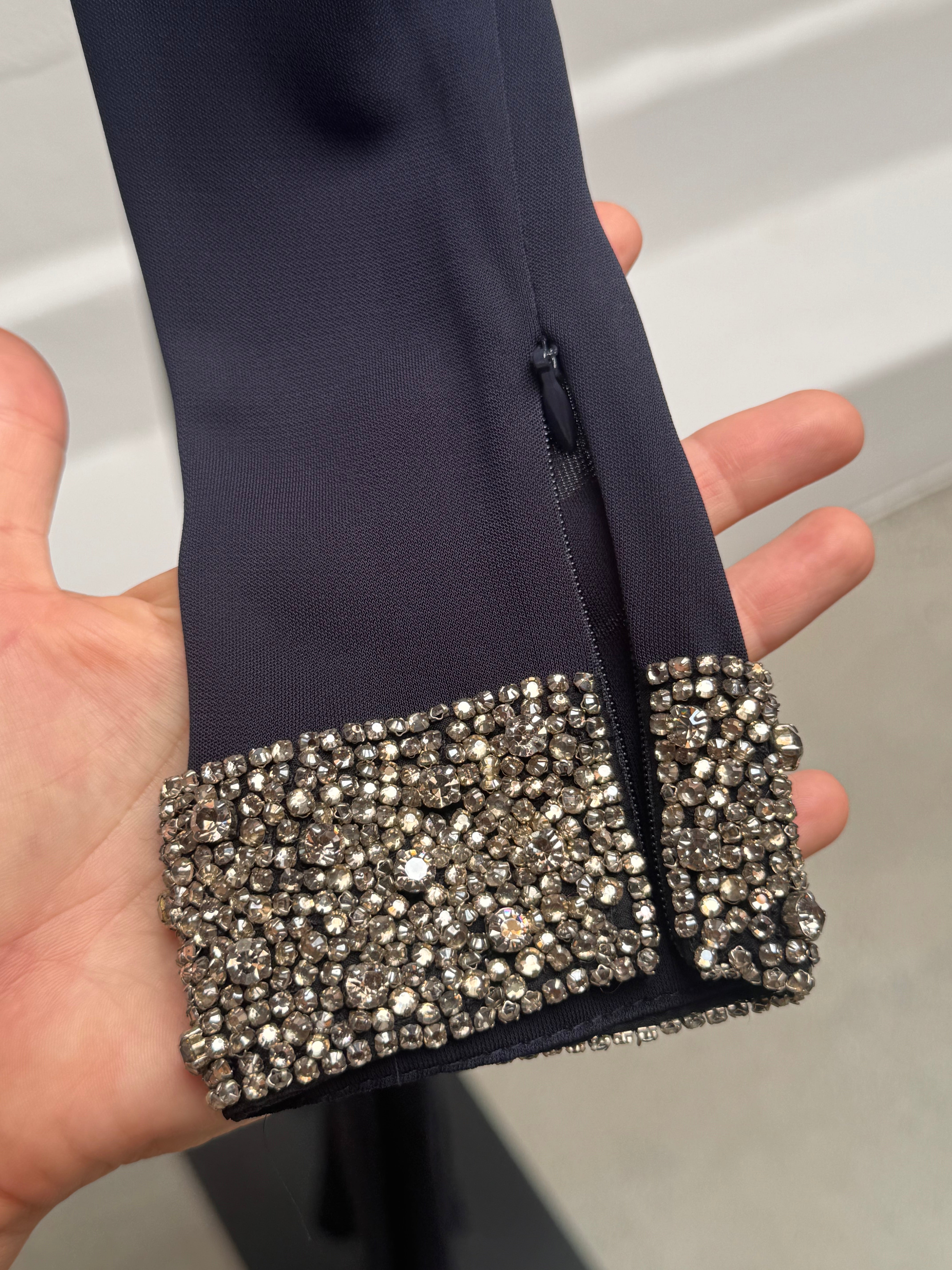 Navy Gown with Sequins Cuffs worn in Constitution Hall