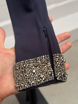 Navy Gown with Sequins Cuffs worn in Constitution Hall