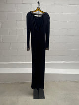 Navy Gown with Sequins Cuffs worn in Constitution Hall