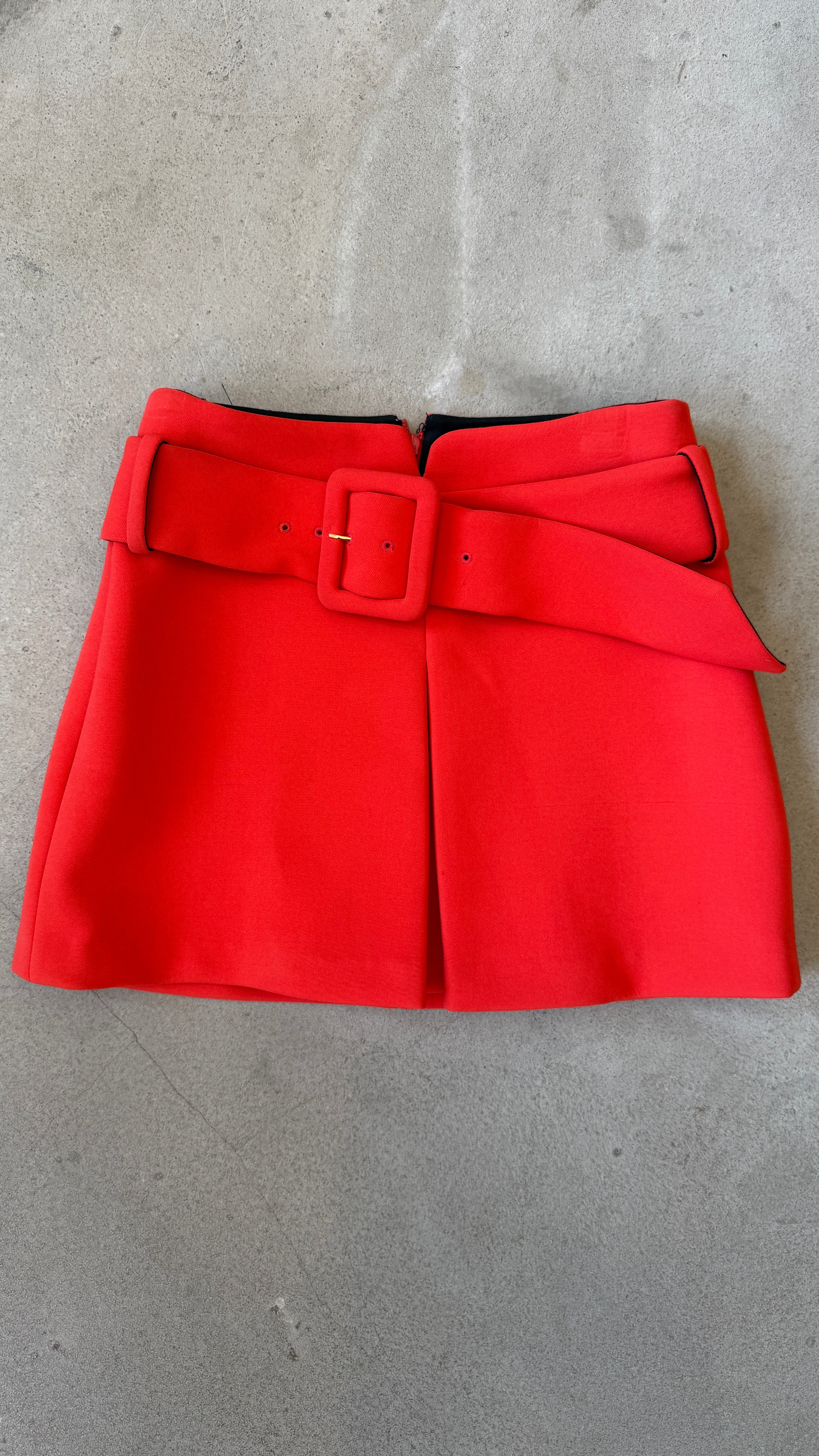 Versace Belted Red Mini Skirt