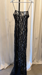 Black Lace Beaded Dress
