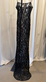 Black Lace Beaded Dress