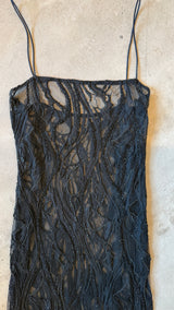 Black Lace Beaded Dress