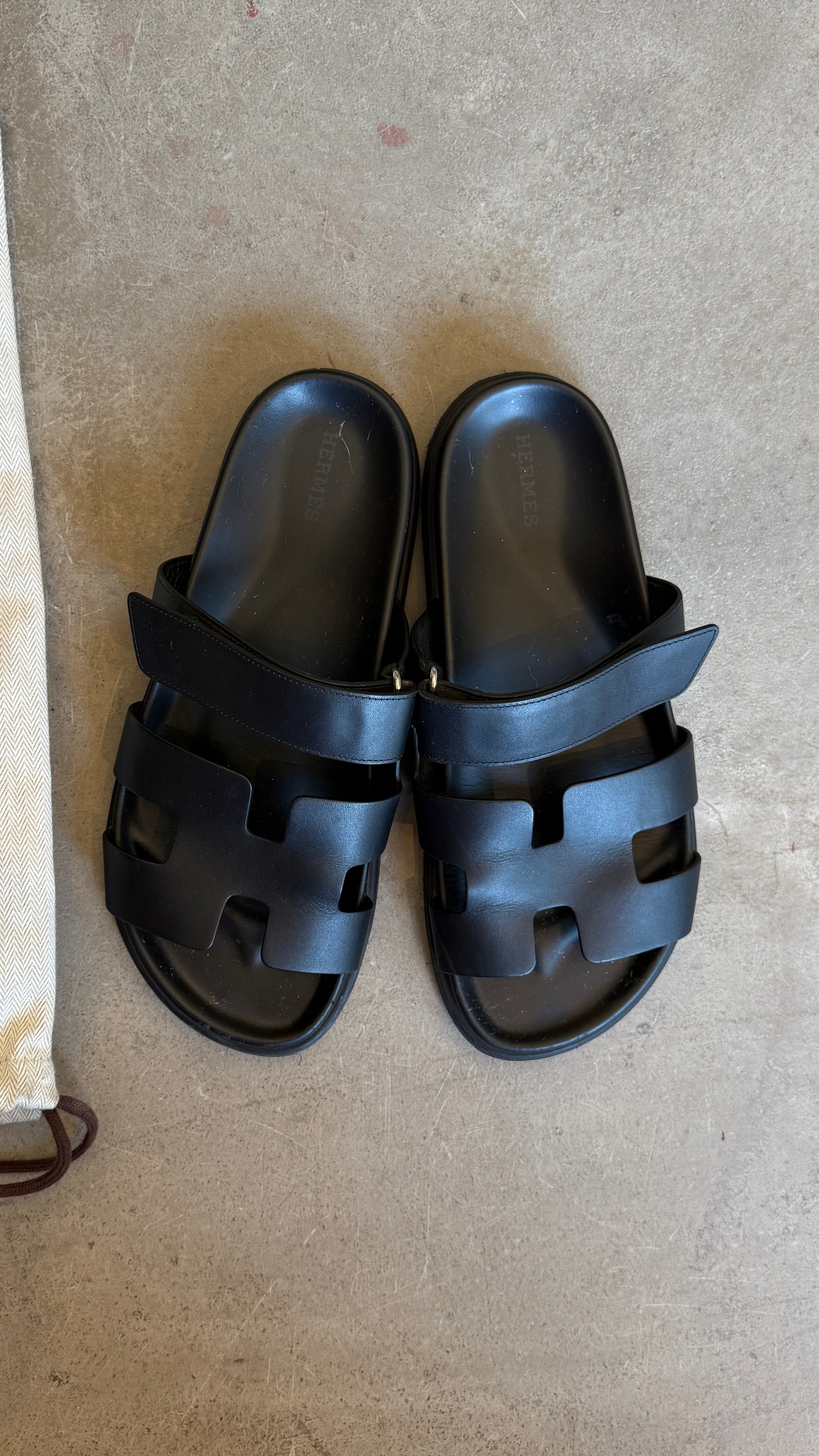 Hermes Black Techno Sandals