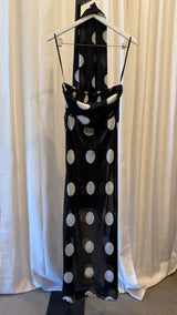 Polka-Dot Sheer Maxi Dress & Scarf Set