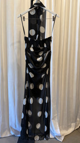 Polka-Dot Sheer Maxi Dress & Scarf Set