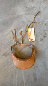 Handmade Brown Leather Visor