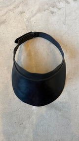 Black Leather Custom-Made Visor Hat