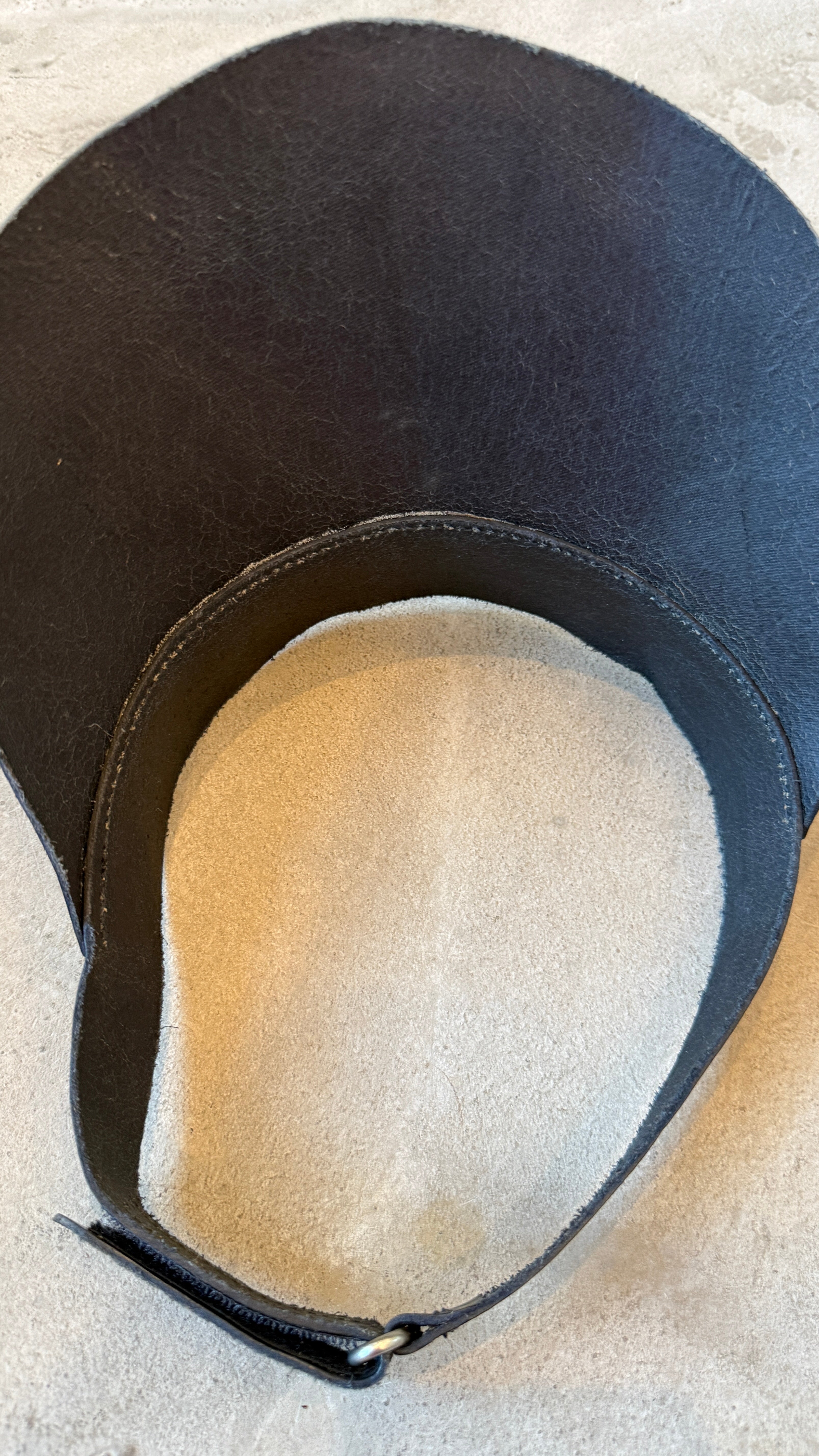 Black Leather Custom-Made Visor Hat