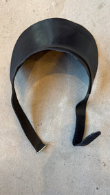 Black Leather Custom-Made Visor Hat
