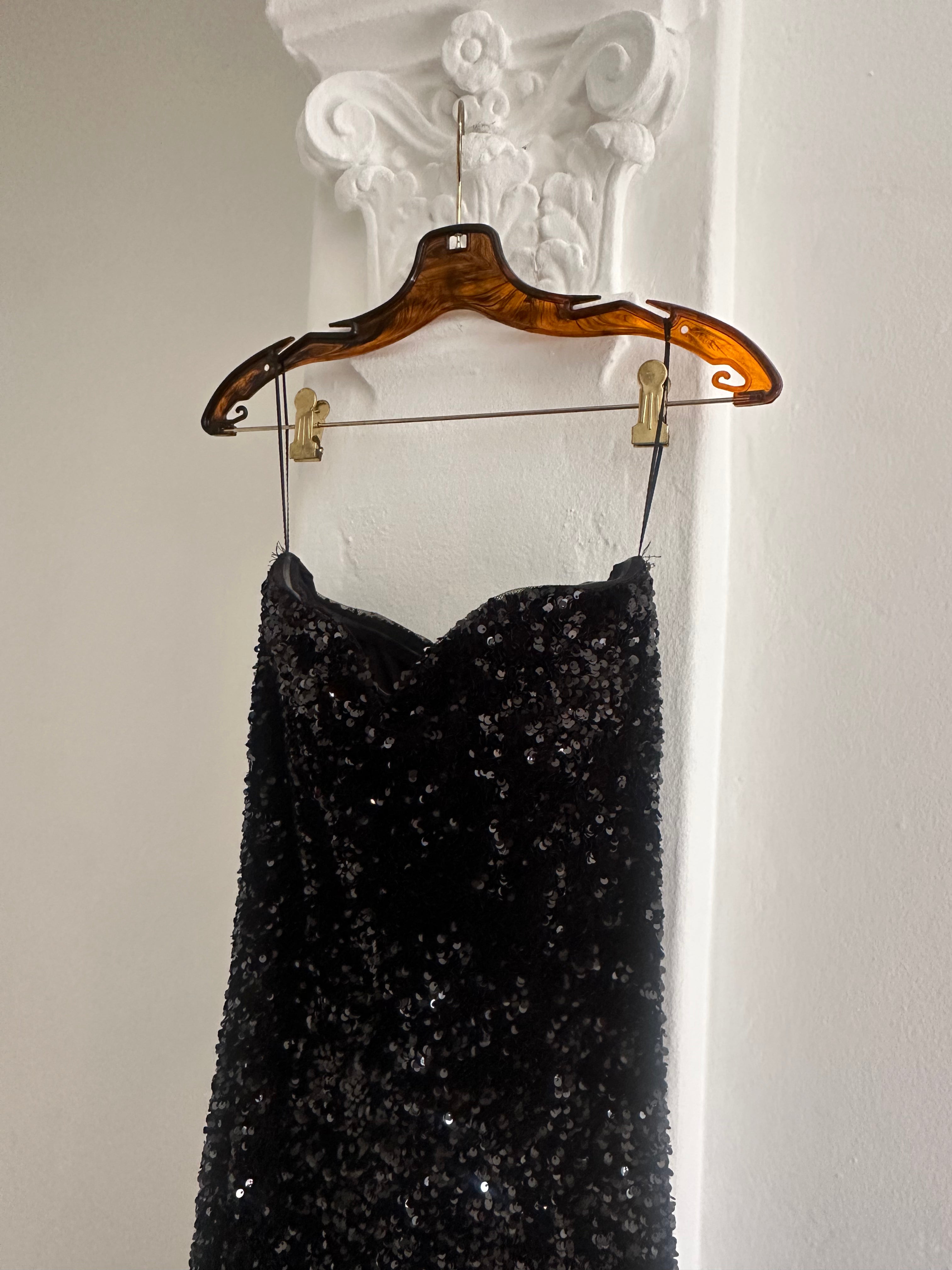 Strapless Sequin Gown