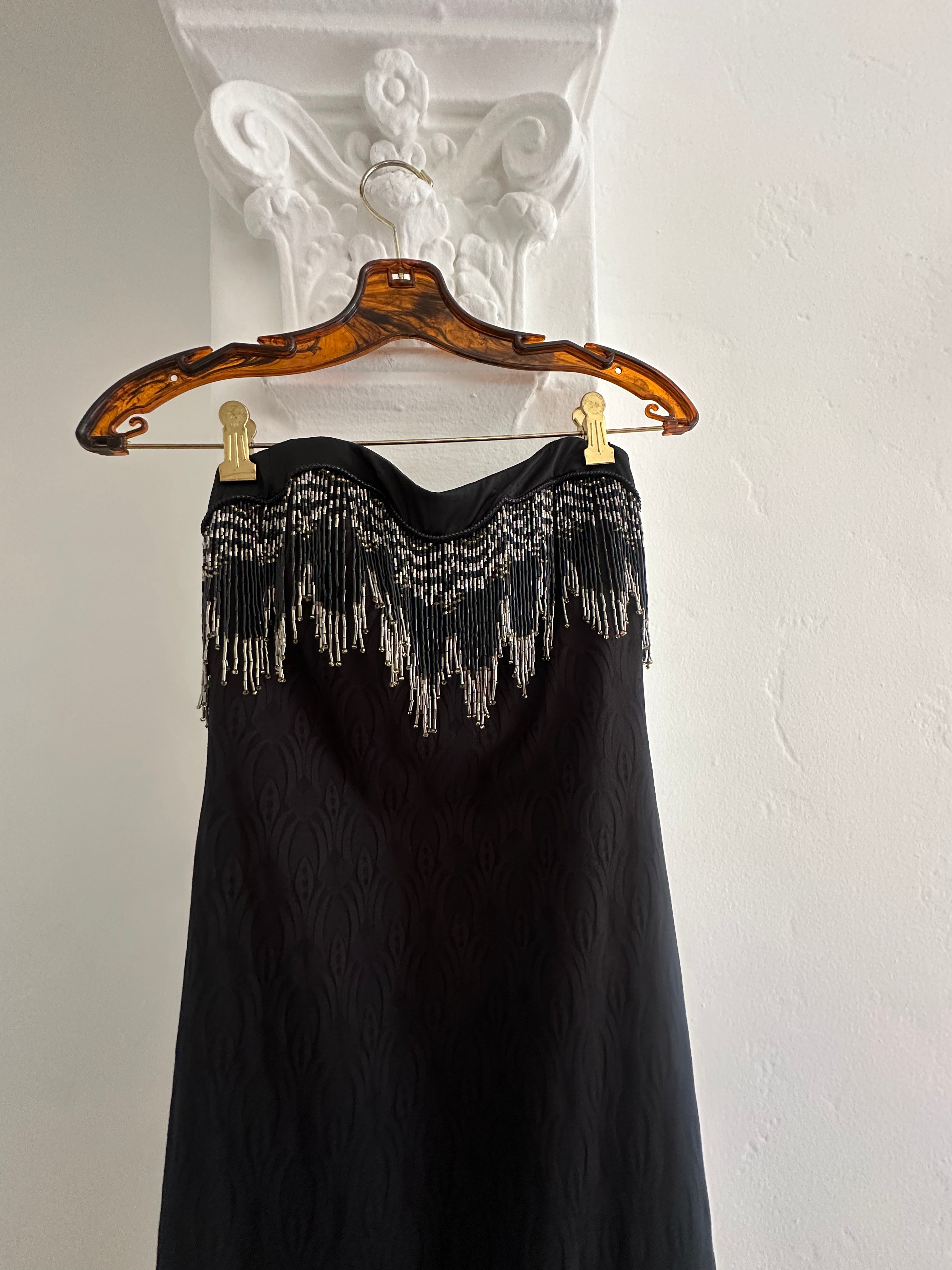 Strapless Black Mermaid Maxi Dress with Decorative Bodice (10)