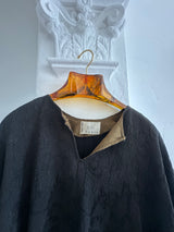 Black Kaftan with Intricate Sunburst Embroidery