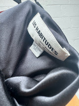 Liquid Black Bias Cut Silk Dress with Train