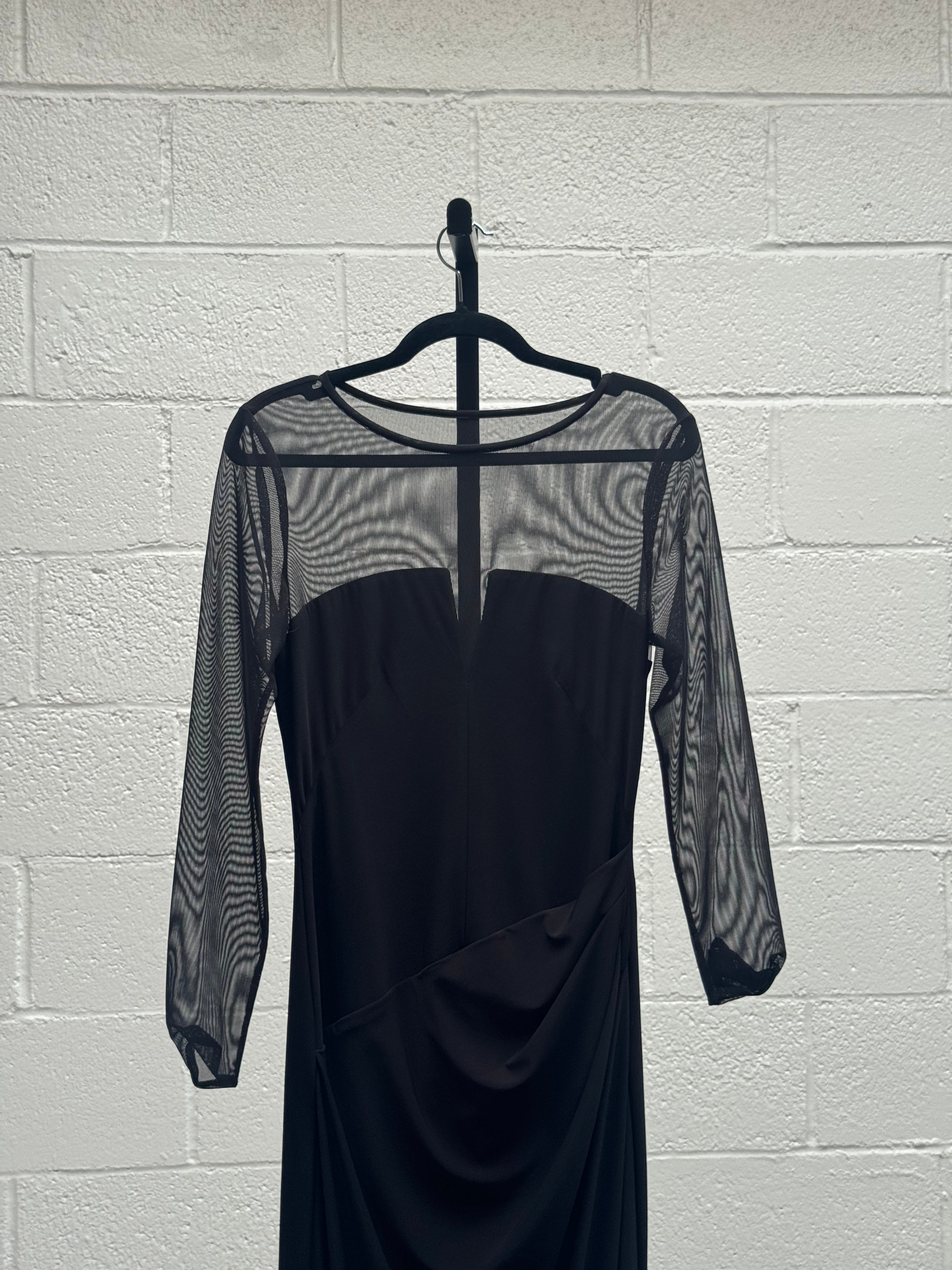 Black Mesh and body Con evening Dress