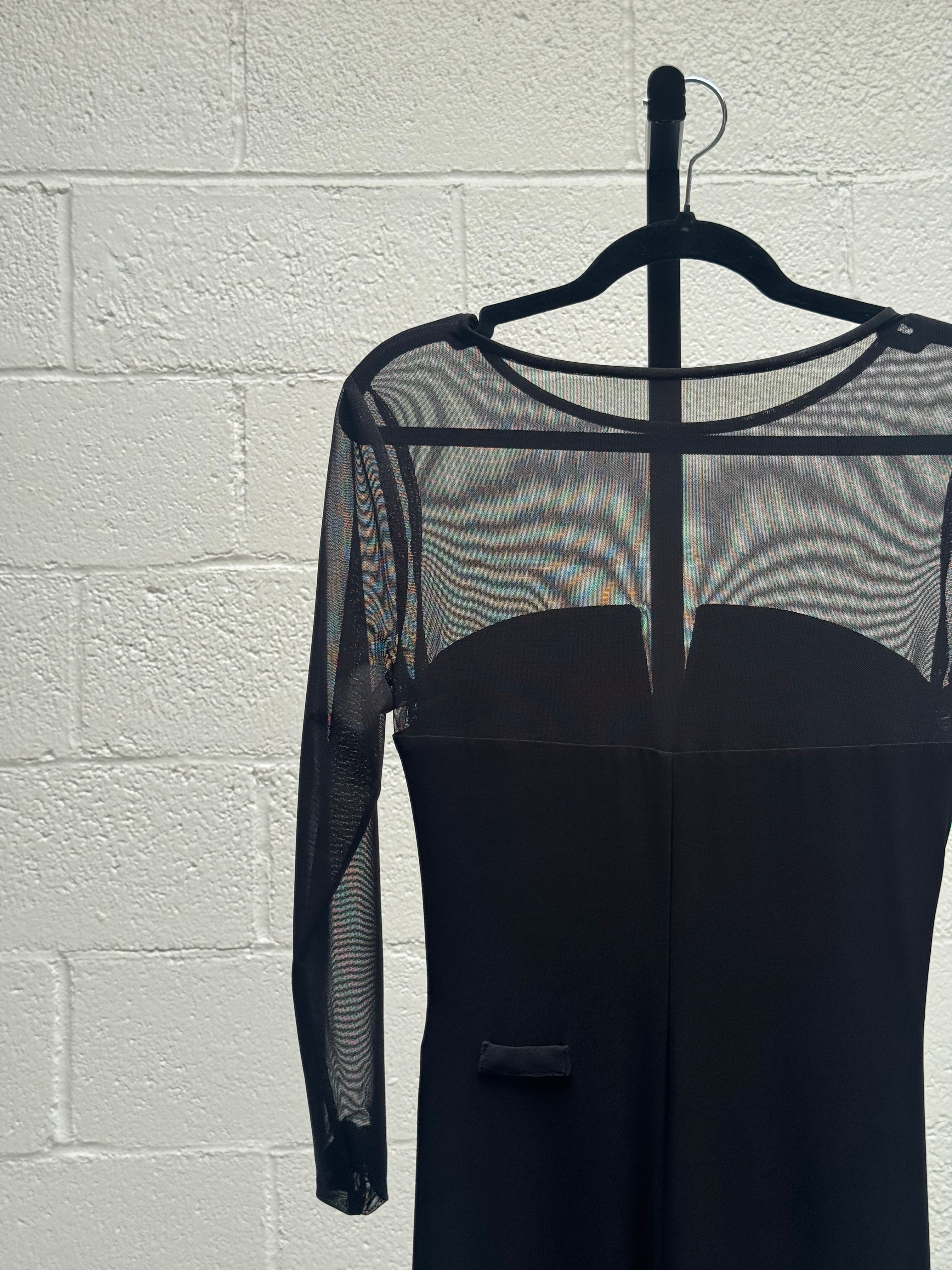 Black Mesh and body Con evening Dress