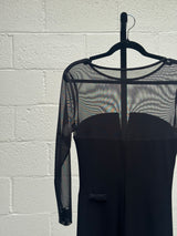 Black Mesh and body Con evening Dress
