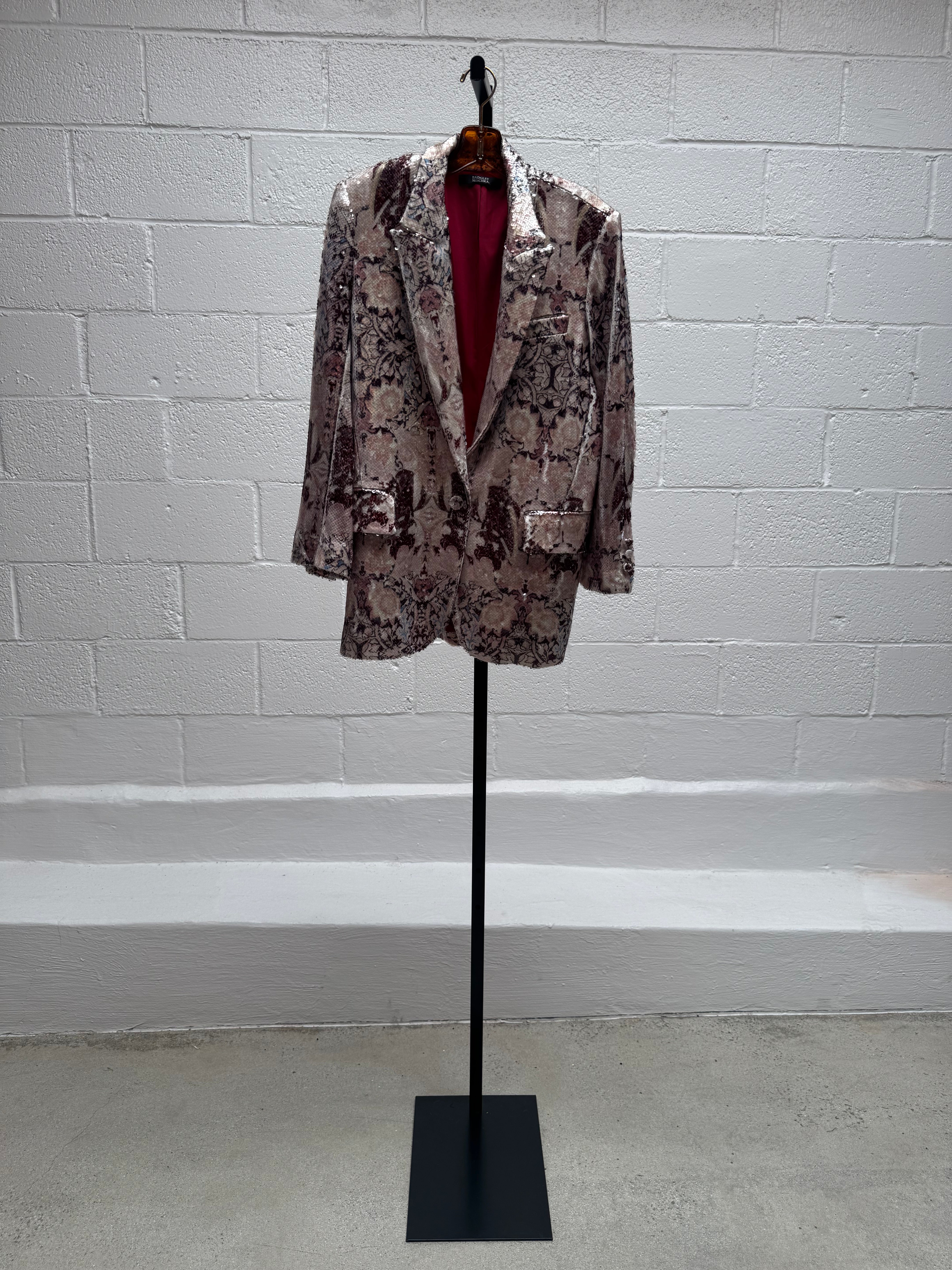 Floral Print Sequins Suit