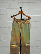 Metallic Gold Leather Suit