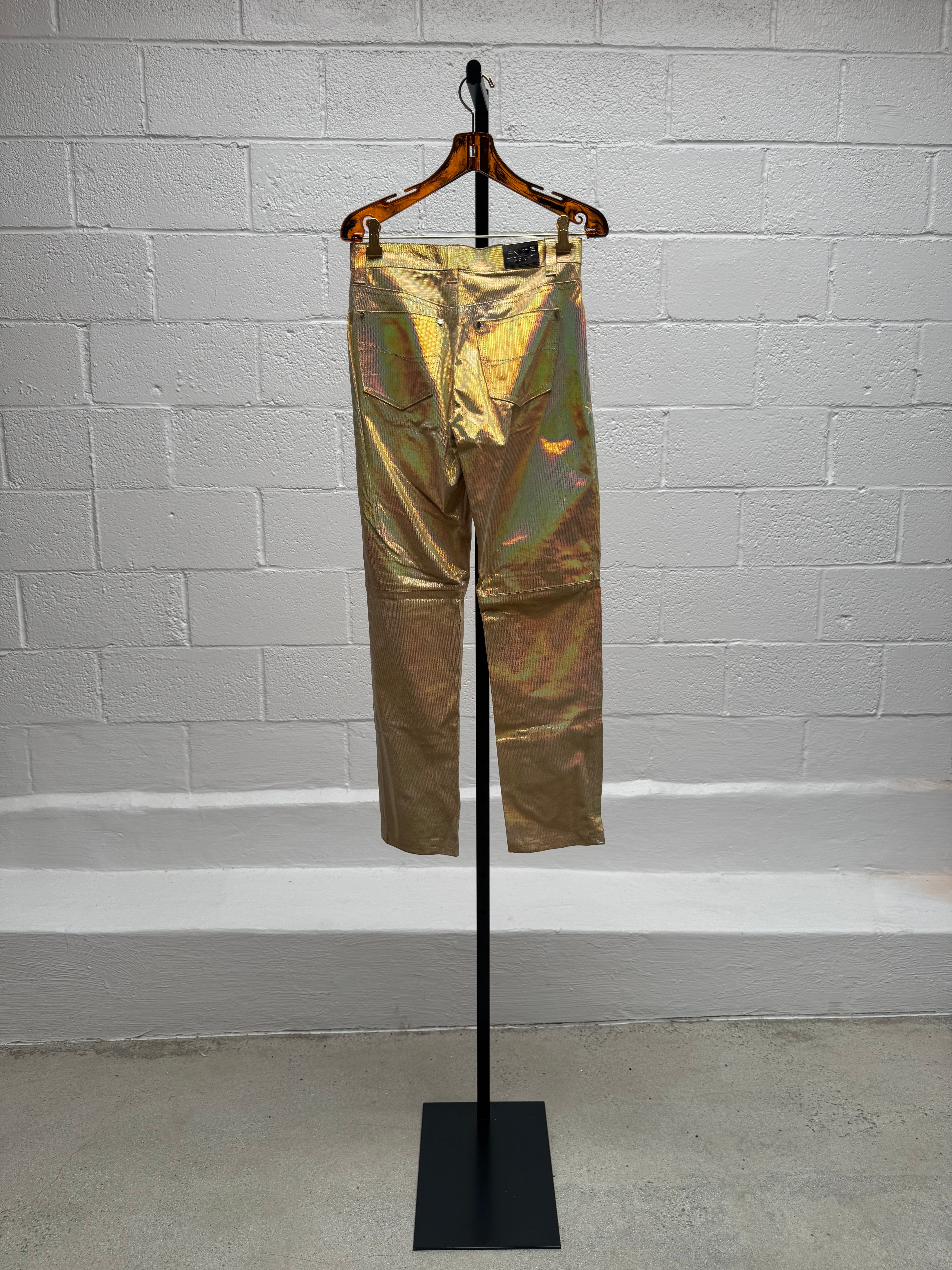 Metallic Gold Leather Suit