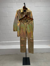 Metallic Gold Leather Suit