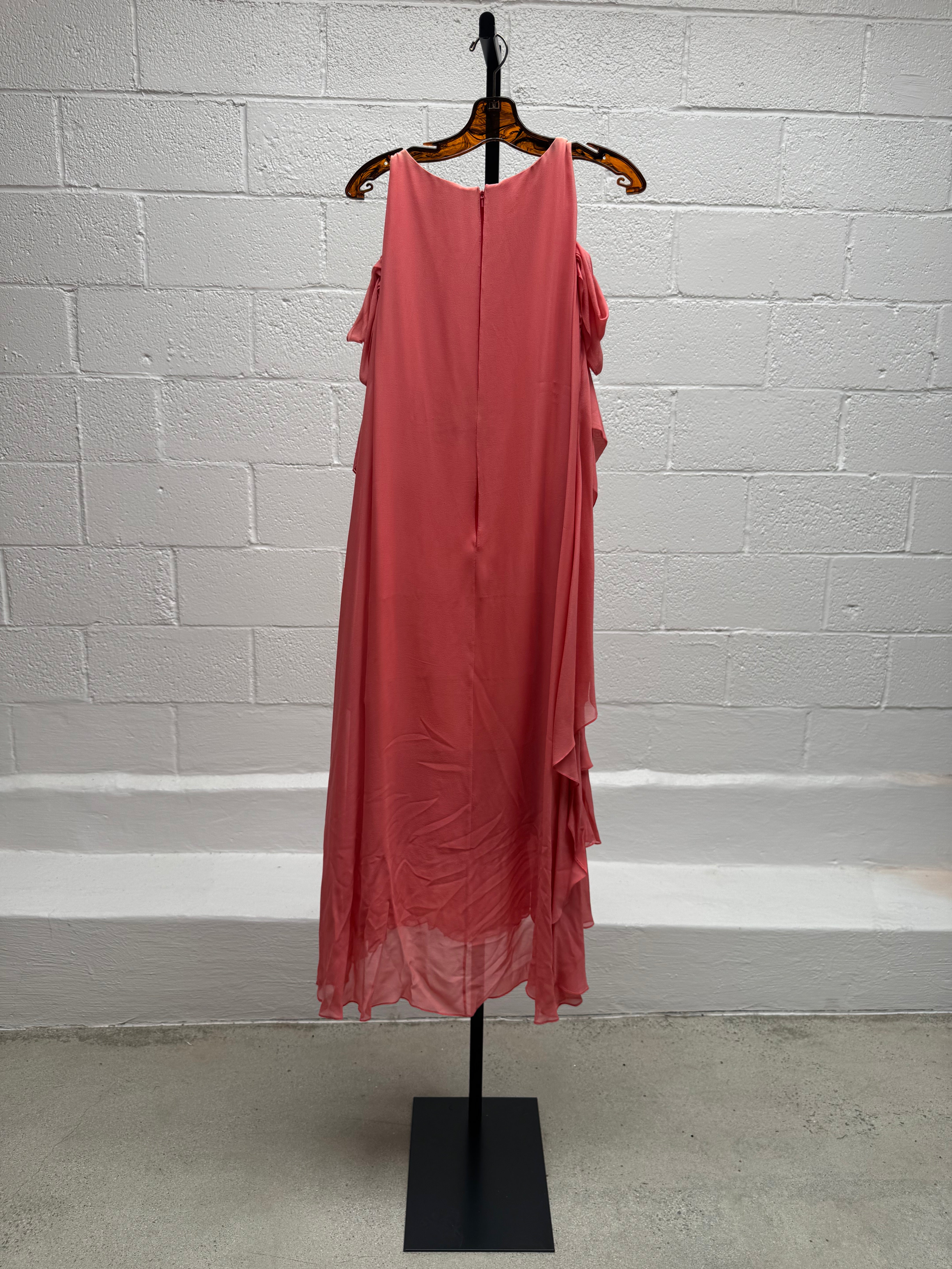 Coral Dress with Rhinestone Sequins