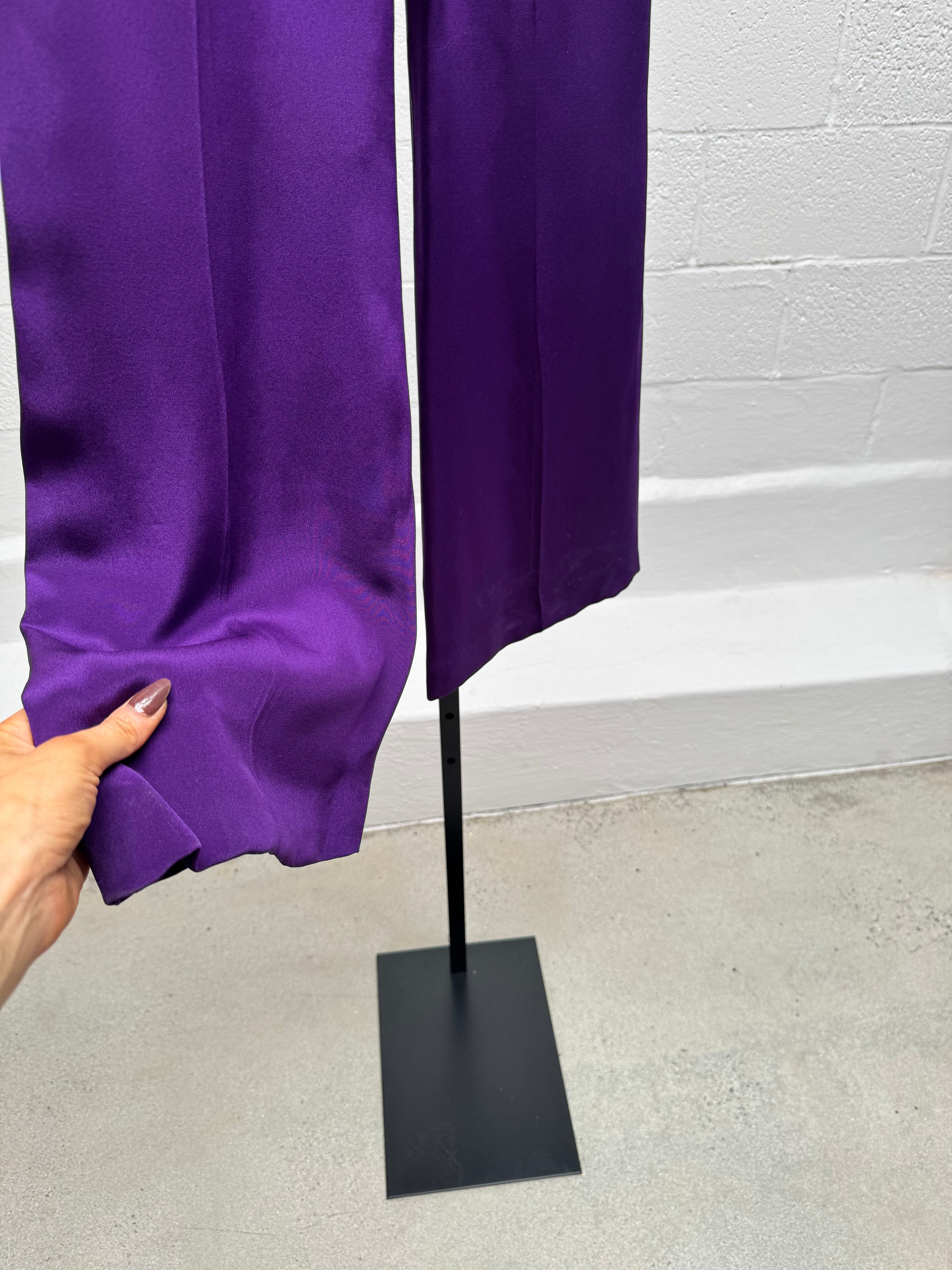 Purple and Gold Silk Suit Set