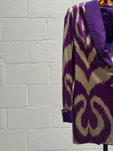 Purple and Gold Silk Suit Set