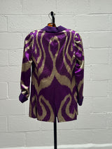 Purple and Gold Silk Suit Set