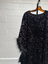 Black Sequin Kaftan