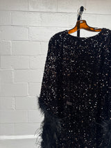 Black Sequin Kaftan