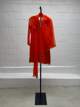 Fluro Orange SIlk Indian Set