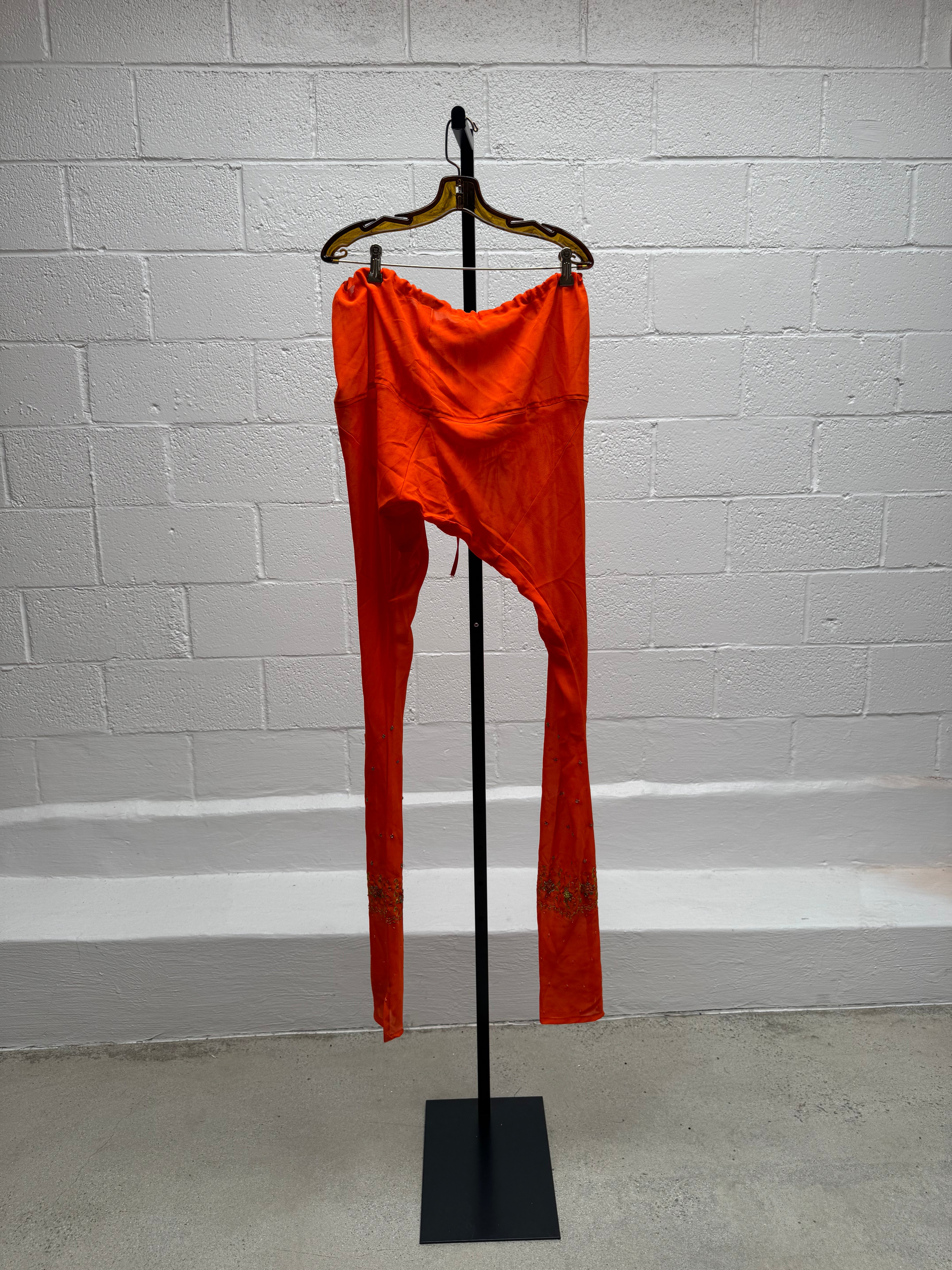 Fluro Orange SIlk Indian Set