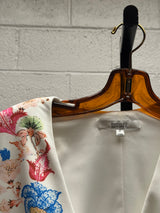 Fluted Asymetrical Jacket with Floral Detail