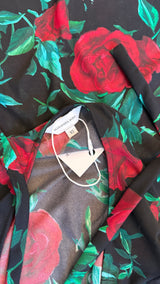 Miro "Selene" Black Rose Dress