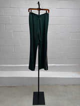 Green Jacket and Pant Set with Rhinestone Fringe