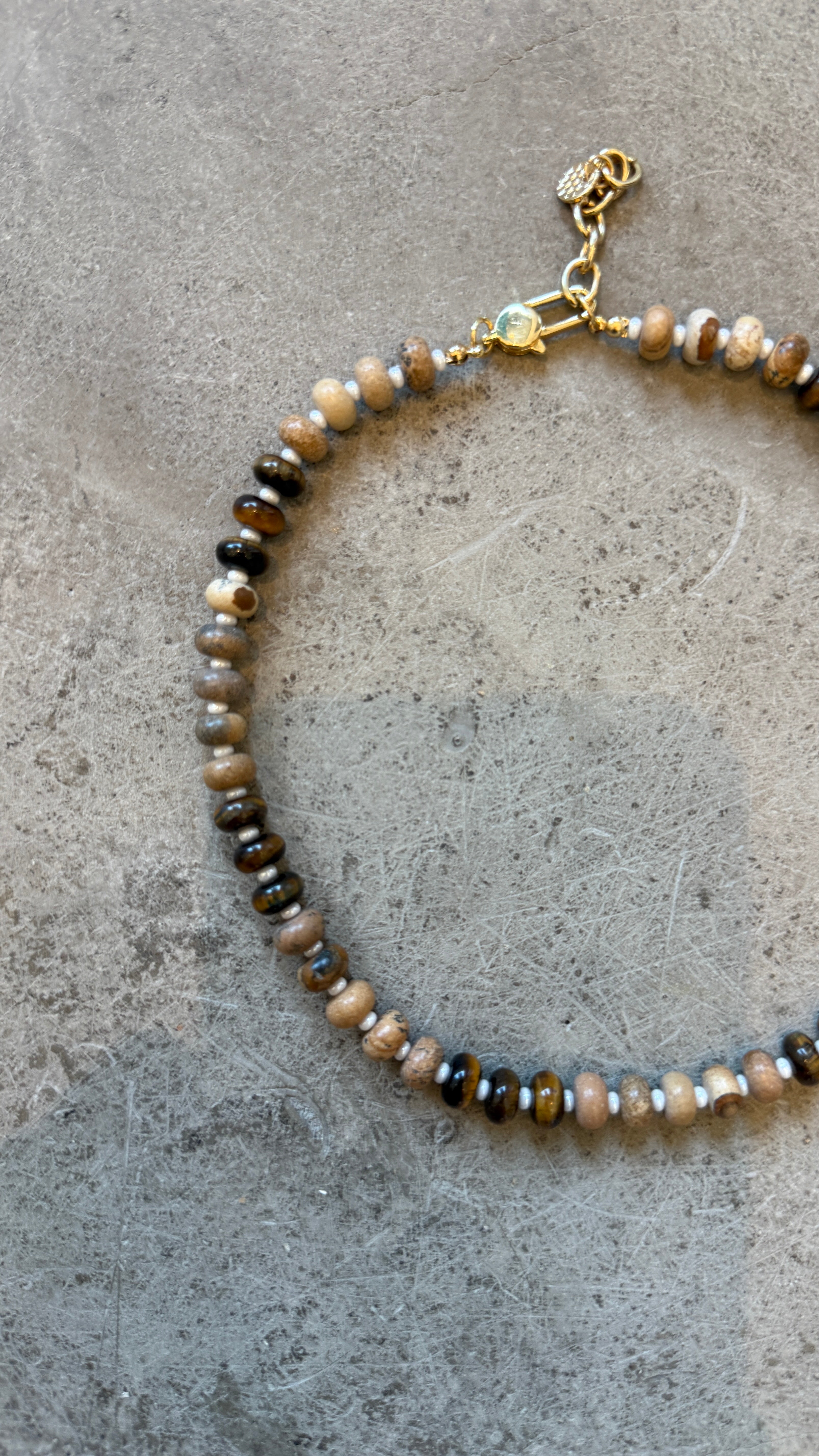 Tiger's Eye Beaded Choker Necklace