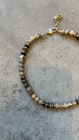 Tiger's Eye Beaded Choker Necklace