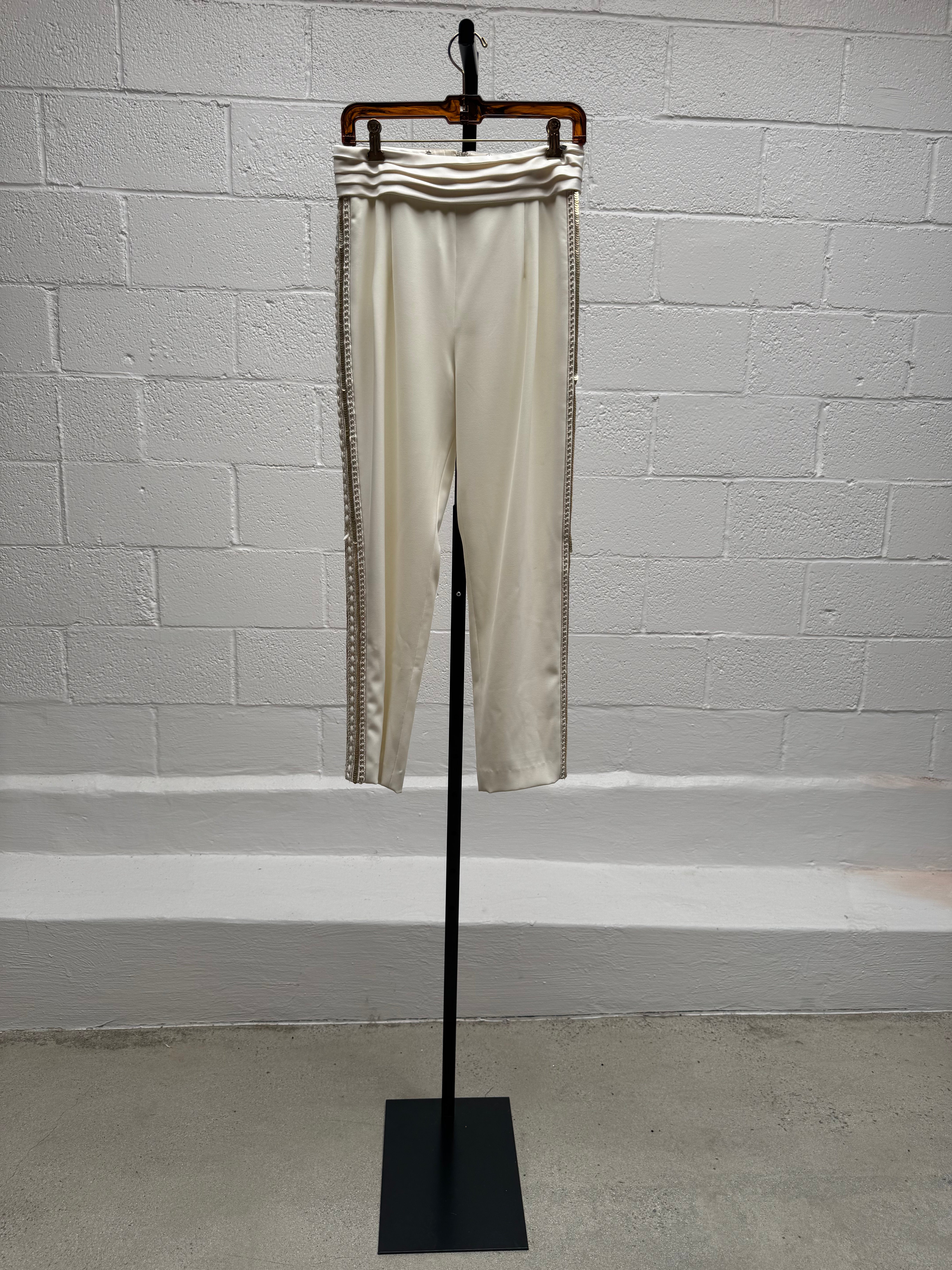Pants with Side Pannel Bead and Crochet Details