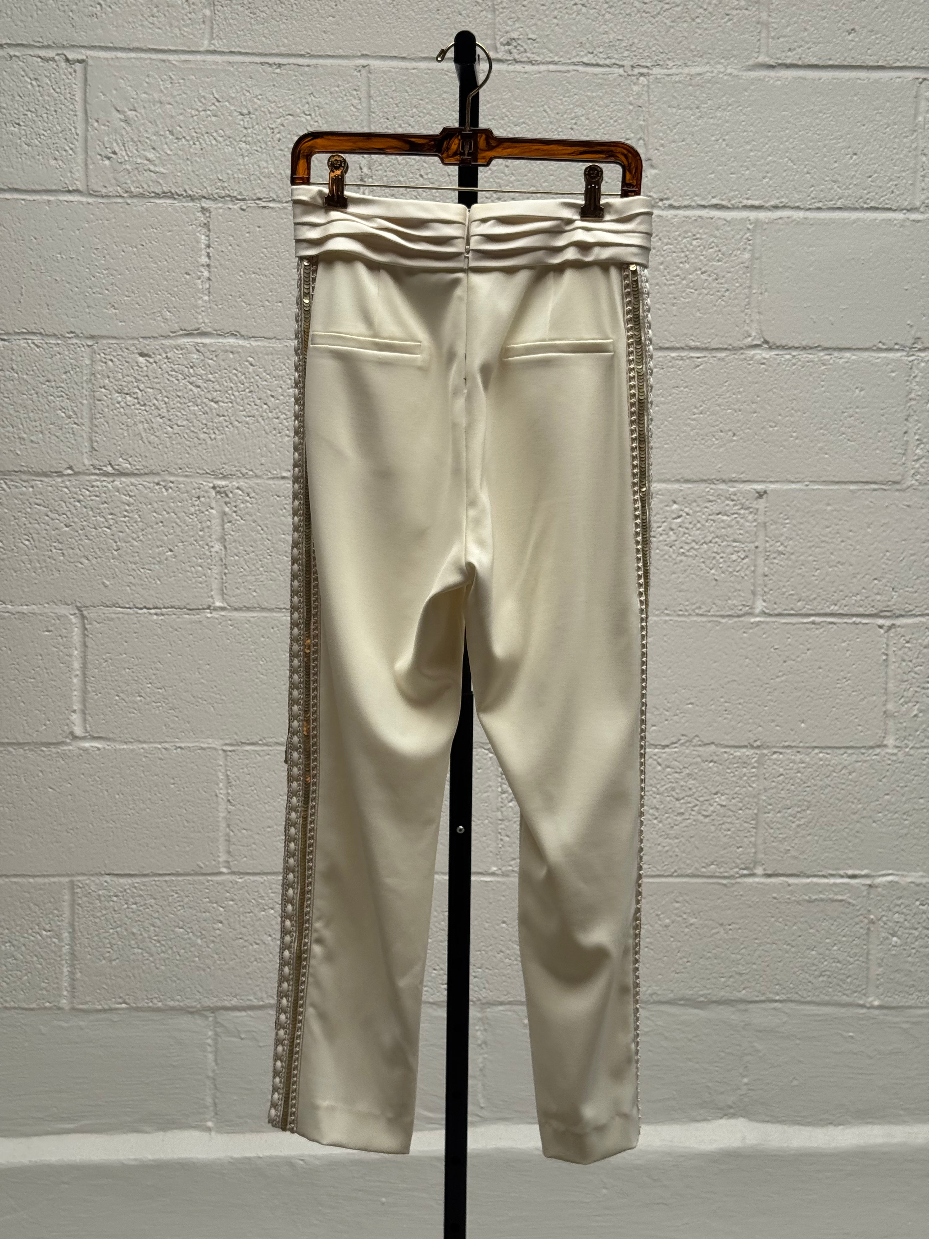 Pants with Side Pannel Bead and Crochet Details