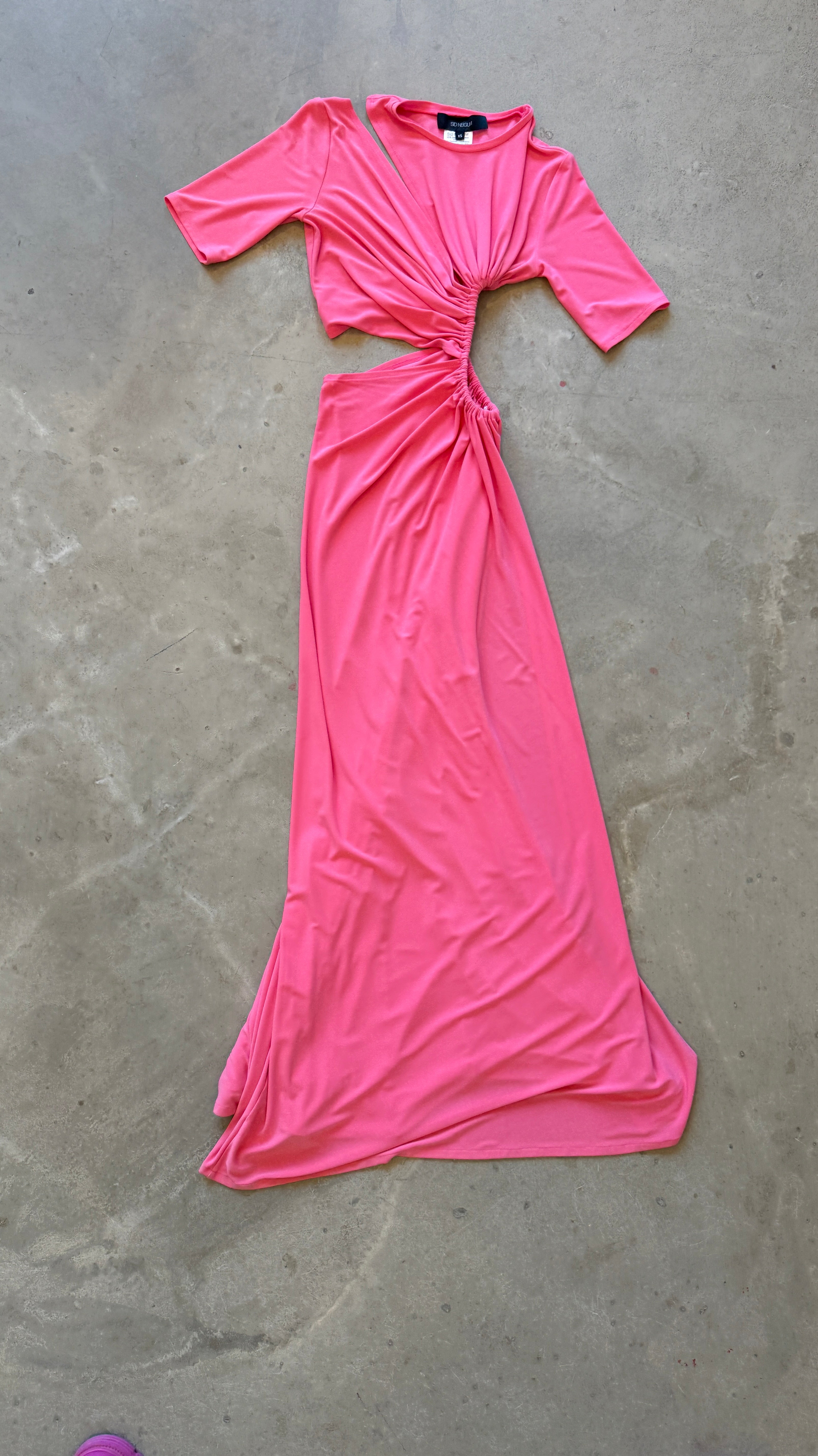 Pink Slit Maxi Dress