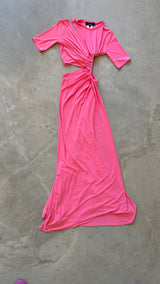 Pink Slit Maxi Dress