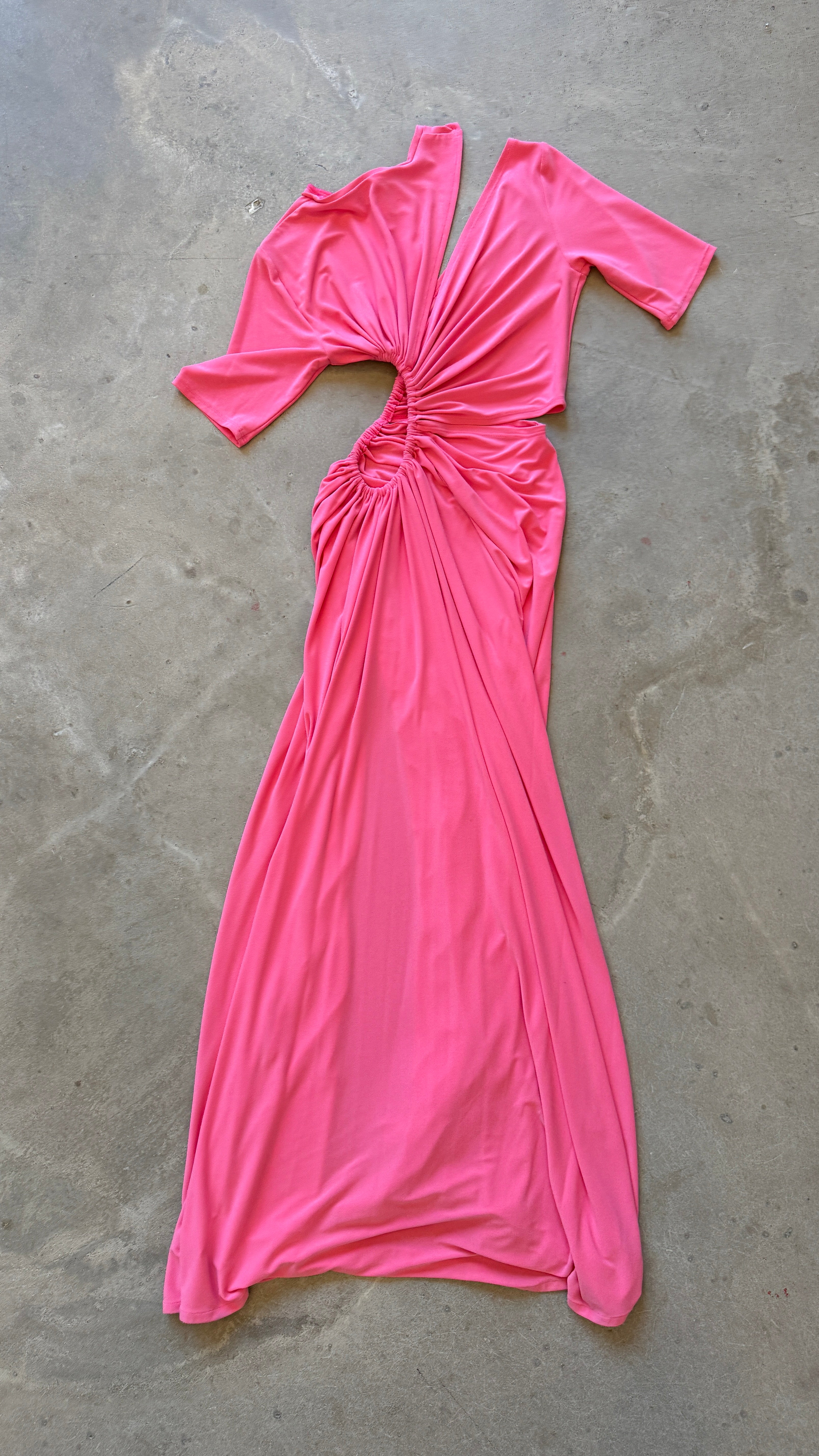 Pink Slit Maxi Dress