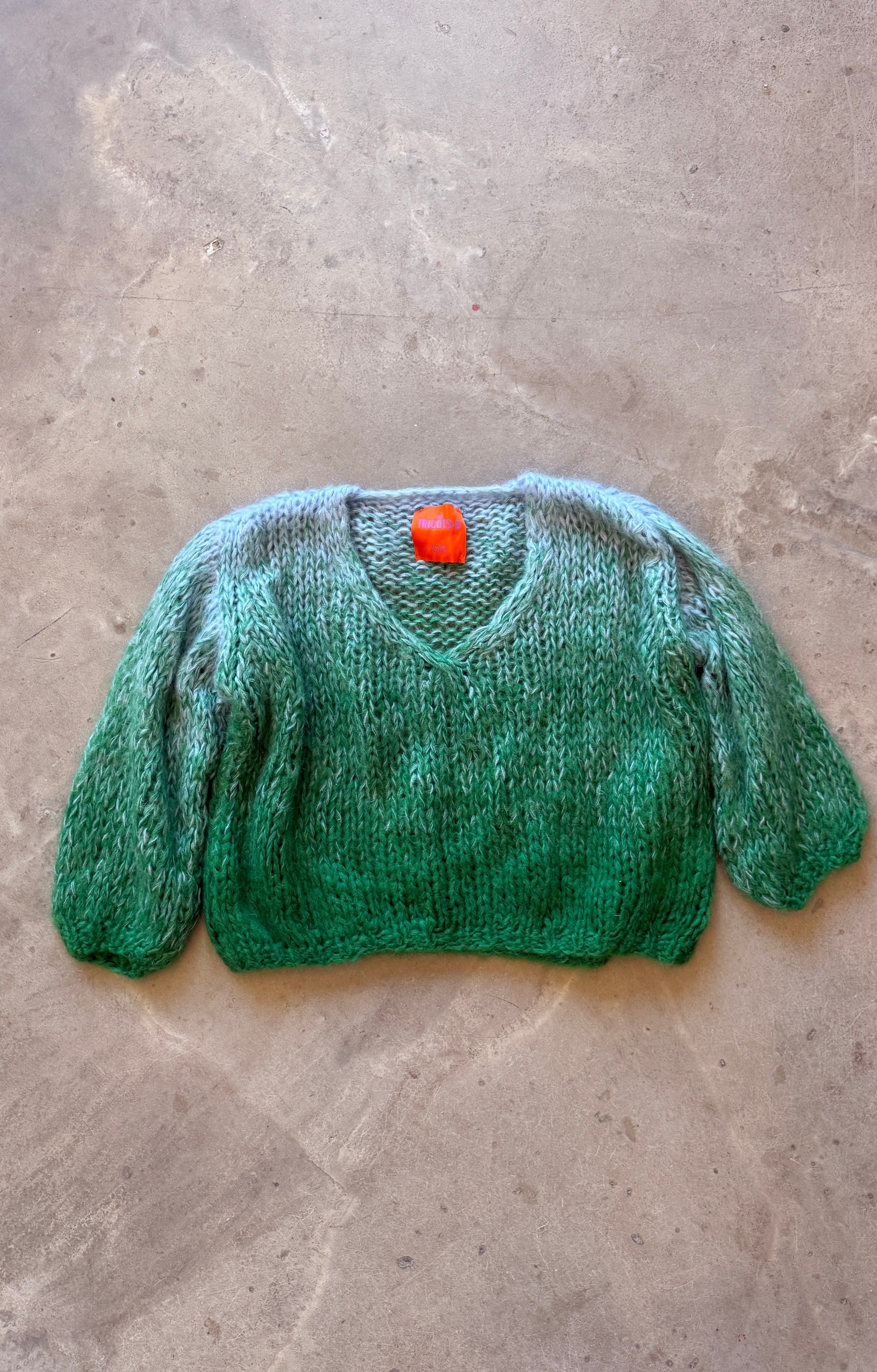 Green Ombre Handmade Sweater