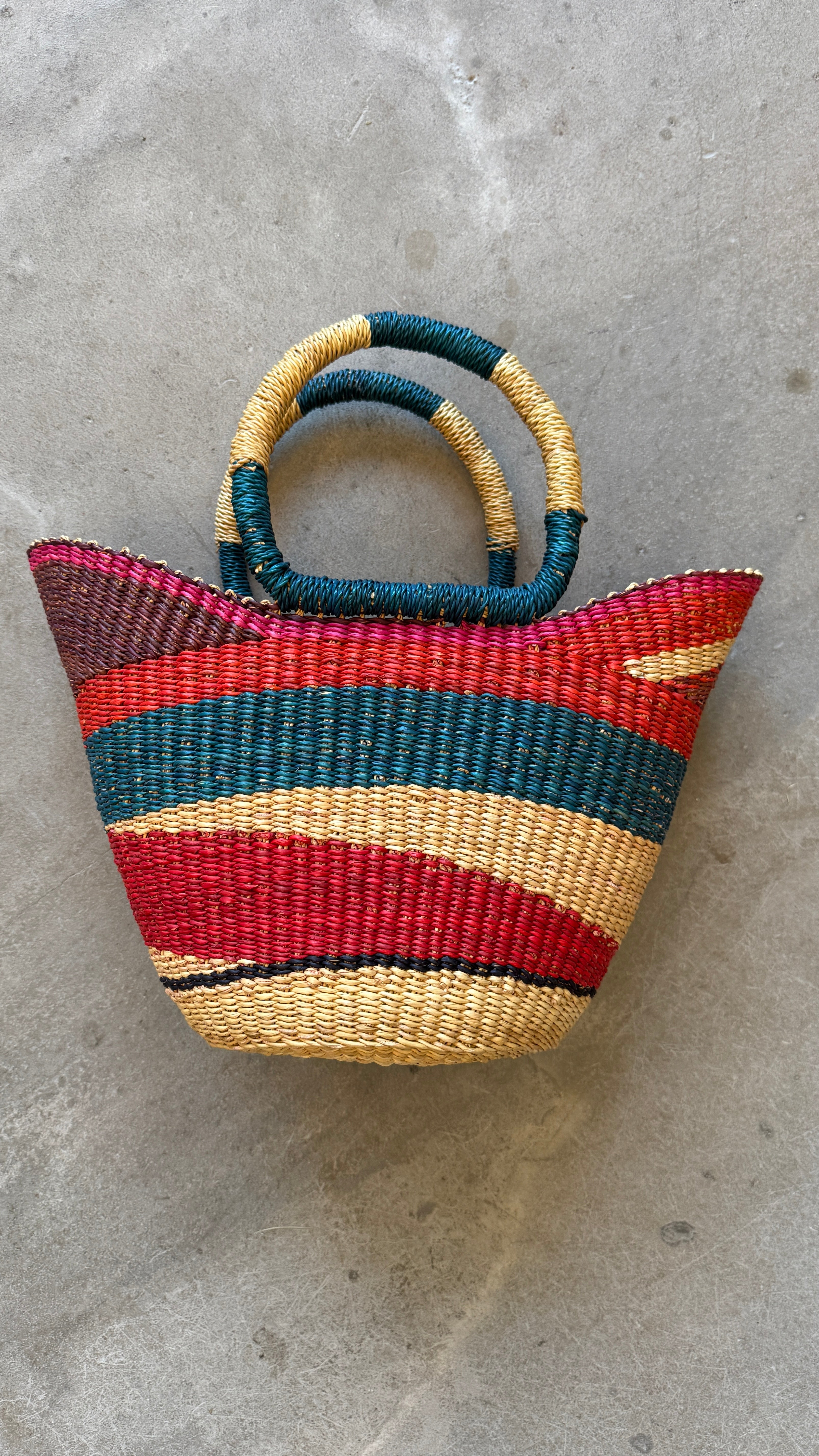 Multicolored Small Woven Bag